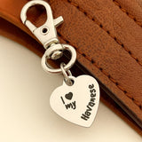 I Love My Havanese Stainless Steel Engraved Heart Charm Clip On Keychain Gift For Dog Lovers From JKCE Designs