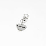 Grandma Clip On Charm Stainless Steel Engraved Heart Keychain Gift For Grandmother Mother’s Day Gift Purse Charm Family Jewelry