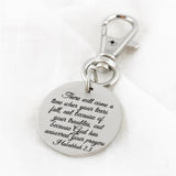 Habakkuk 2 3 Clip On Charm Stainless Steel Engraved Christian Keychain Faith Gift Scripture Jewelry Encouragement Bible Verse Charm