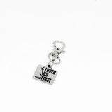 He Loved Us First 1 John 4 19 Clip On Charm Stainless Steel Engraved Christian Keychain Faith Gift Bible Verse Religious Jewelry