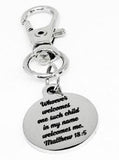 Matthew 18 5 Clip On Charm Stainless Steel Engraved Christian Keychain Bible Verse Religious Gift Faith Jewelry Child Of God Charm