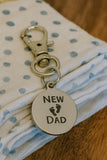 New Dad Clip On Charm Stainless Steel Engraved Keychain Gift For New Father Baby Announcement Keepsake Dad To Be Gift Fatherhood Jewelry