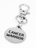 Cancer Warrior Stainless Steel Engraved Clip On Charm Inspirational Gift For Cancer Survivors Fighters Awareness Keychain Jewelry