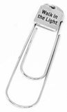 Walk In The Light Paperclip Bookmark With Engraved Charm Faith Inspired Gift