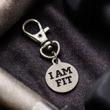 I Am Fit Clip On Charm Stainless Steel Engraved Motivational Fitness Charm Gym Keychain Workout Gift For Athletes And Trainers 19mm