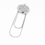 Family Tree Quote Stainless Steel Engraved Charm Paperclip Bookmark