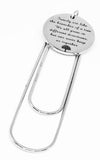 Family Tree Quote Stainless Steel Engraved Charm Paperclip Bookmark