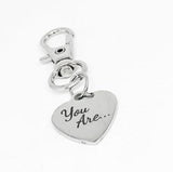 You Are Clip On Charm Stainless Steel Engraved Heart Keychain Inspirational Quote Gift For Her Motivational Accessory Positive Reminder