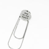 Key To My Heart Stainless Steel Engraved Charm Paperclip Bookmark Romantic Gift