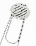 Don't Worry About Tomorrow Bible Verse Bookmark Matt 6 34 Christian Gift Scripture Bookmark