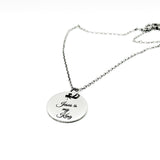 Jesus Is My King Necklace Stainless Steel Engraved Pendant With Cross Cut Out Christian Faith Jewelry From JKCE Designs Inspirational Gift