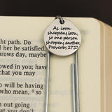 Iron Sharpens Iron Bookmark, Proverbs 27:17, Christian Gift