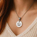 Grace Wins Stainless Steel Engraved Pendant Necklace With Cross Cutout By JKCE Designs
