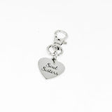 Soul Sisters Stainless Steel Engraved Heart Charm Clip On Keychain Gift For Best Friend Sister From JKCE Designs
