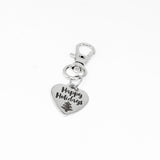 Happy Holidays Stainless Steel Heart Engraved Clip On Charm Christmas Gift