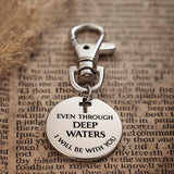 Even Through Deep Waters I Will Be With You Engraved Clip On Charm Isaiah 43 2