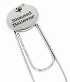 Blessed Believer Stainless Steel Engraved Charm Paperclip Bookmark Christian Gift