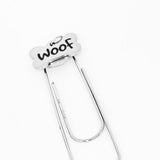 Woof Dog Bone Paperclip Bookmark Stainless Steel Charm Pet Lover Gift