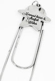 Mermaid Kisses And Starfish Wishes Stainless Steel Charm Paperclip Bookmark