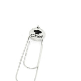 Chef Stainless Steel Paperclip Bookmark With Engraved Charm Unique Gift For Chefs Culinary Bookmark For Cookbooks Kitchen Lover