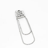 Love Dance Paperclip Bookmark Stainless Steel Engraved Charm Ballet Dancer Gift