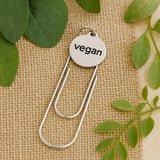 Vegan Bookmark Stainless Steel Engraved Charm Plant Based Gift Paperclip Bookmark For Vegans
