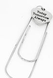 Today Tomorrow Always Heart Bookmark Stainless Steel Engraved Charm Romantic Gift Paperclip Bookmark