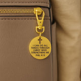 I Can Do All Things Through Christ Clip On Charm Engraved Stainless Steel Scripture Keychain Purse Or Backpack Accessory Gift