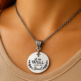 It Is Well With My Soul Necklace Engraved Cross Cut Out Faith Jewelry Inspirational Gift