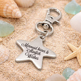 Mermaid Kisses Starfish Wishes Stainless Steel Clip On Charm Beach Quote Starfish Charm Ocean Lover Gift