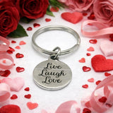 Live Laugh Love Keychain Inspirational Gift Stainless Steel Engraved Charm Keyring Friendship Love Gift For Her