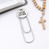 Let Go Let God Bookmark Paperclip Charm Faith Gift Christian Bookmark Inspirational Scripture Stainless Steel Religious Gift
