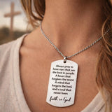 Always Pray Faith Necklace Stainless Steel Christian Jewelry Inspirational Religious Scripture Necklace Encouragement Gift