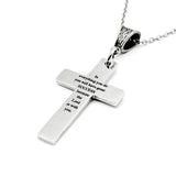 Success Scripture Cross Necklace Stainless Steel Bible Verse Faith Jewelry Christian Gift Inspirational Religious Necklace