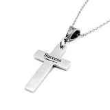 Success Scripture Cross Necklace Stainless Steel Bible Verse Faith Jewelry Christian Gift Inspirational Religious Necklace