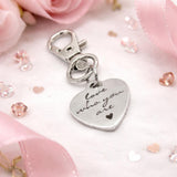 Love Who You Are Stainless Steel Clip On Charm Heart Engraved Inspirational Self Love Keychain Bag Charm Gift