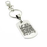 Keep Shining Faith Keychain Christian Inspirational Quote Stainless Steel Engraved Charm Religious Gift