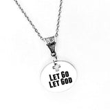 Let Go Let God Faith Necklace Stainless Steel Christian Jewelry Inspirational Scripture Gift Religious Encouragement Necklace