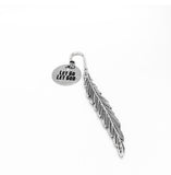 Let Go Let God Feather Bookmark Faith Gift Christian Stainless Steel Engraved Charm Inspirational Religious Bookmark