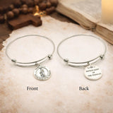 Saint Giles Patron Saint Of The Disabled Bracelet Catholic Faith Jewelry Disability Awareness Gift Silver Bangle From JKCE Designs
