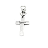 Success Scripture Cross Clip On Charm Stainless Steel Faith Gift Christian Bag Charm Bible Verse Inspirational Religious Accessory