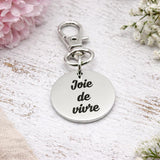 Joie De Vivre Clip On Charm Stainless Steel Engraved Gift Inspirational Accessory