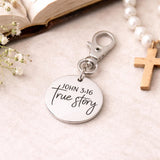 John 3 16 True Story Clip On Charm Christian Faith Accessory Scripture Jewelry Stainless Steel Inspirational Gift