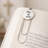 Joie De Vivre Bookmark Stainless Steel Paperclip Bookmark French Quote Inspirational Gift Minimalist Reading Accessory