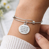 Joie De Vivre Engraved Bracelet Stainless Steel Expanding Bangle Inspirational Gift French Phrase Minimalist Jewelry