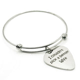 I Couldn't Pick A Better Wife Bracelet Stainless Steel Expanding Bangle Guitar Pick Charm Gift For Wife Anniversary