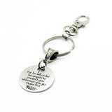 Psalm 91 11 Keychain Stainless Steel Christian Keychain Angel Protection Scripture Faith Gift With Cross Cutout