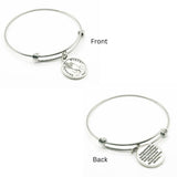 Serenity Prayer Bracelet Faith Jewelry Recovery Gift Silver Plated Charm Stainless Steel Expanding Bangle
