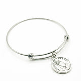 Serenity Prayer Bracelet Faith Jewelry Recovery Gift Silver Plated Charm Stainless Steel Expanding Bangle