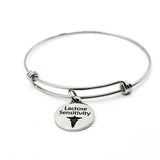 Lactose Sensitivity Medical Condition Charm Bracelet Stainless Steel Expanding Bangle Food Sensitivity Awareness Jewelry